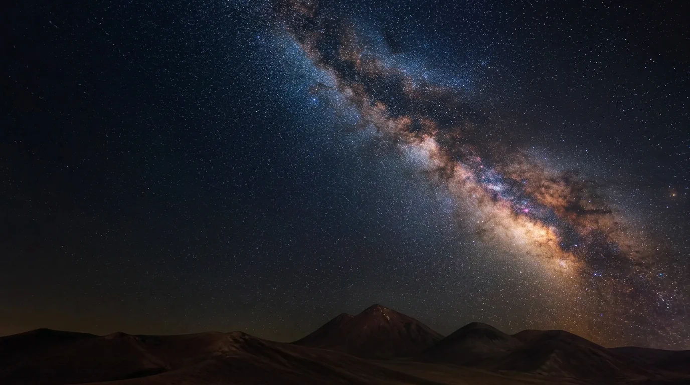 Via Láctea sobre o céu estrelado do Deserto do Atacama, no Chile